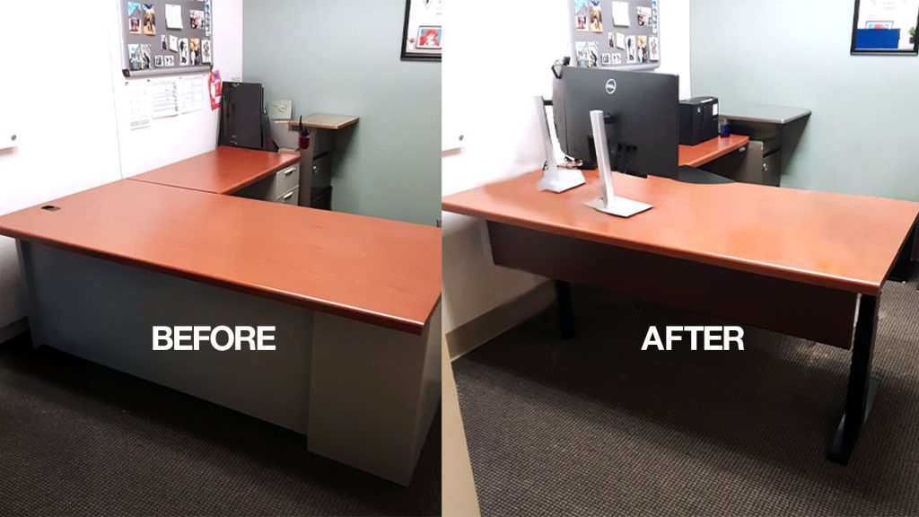 Retrofit desks to be sit stands 3