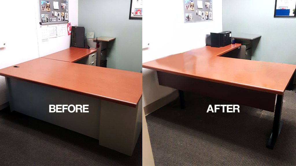 Retrofit desks to be sit stands b