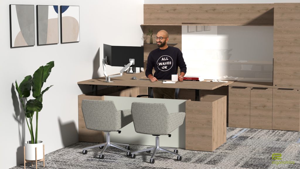 Ideas for Private Office Height Adjustable Desk - Sit and Stand executive desk