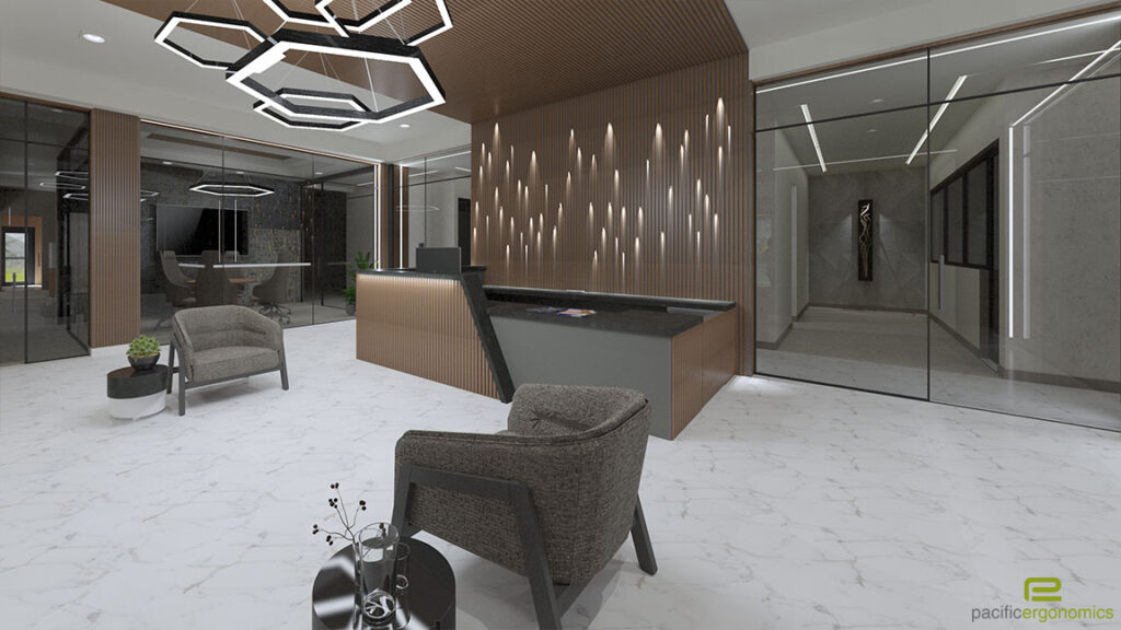 Bright Lobby Area with Reception Desk