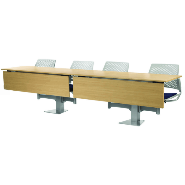 Lecture hall seating with wood modesty