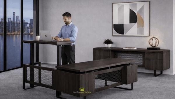 Executive industrial desk adjustable return Desk Furniture