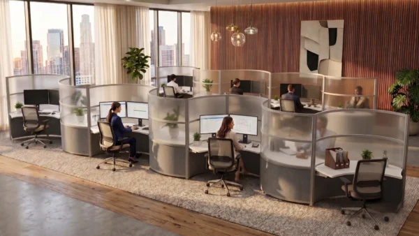 LunaCurve™ Curved Office Workstation- 67 Height