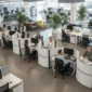 Modern Curved Office Workstation