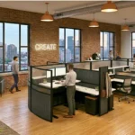 Contemporary Office Cubicles-Black Frame