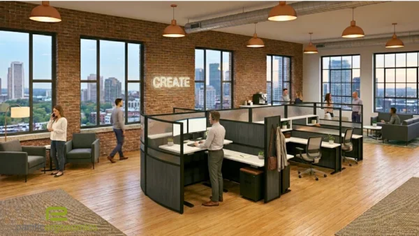 Contemporary Office Cubicles-Black Frame