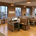Contemporary Office Cubicles-Dark Laminate