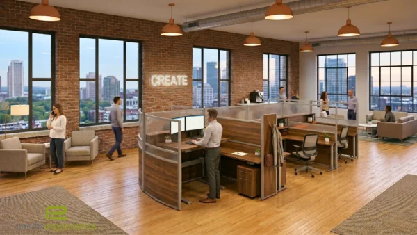 Contemporary Office Cubicles-Dark Laminate