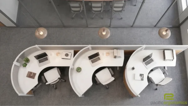 Contemporary Office Cubicles- Lunar Lane™- Aerial View