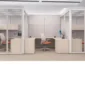 Demountable Partition Walls - Staggered private offices with doors and without