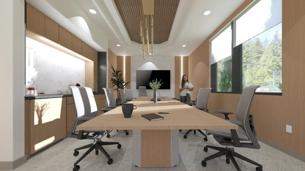 The finished conference room