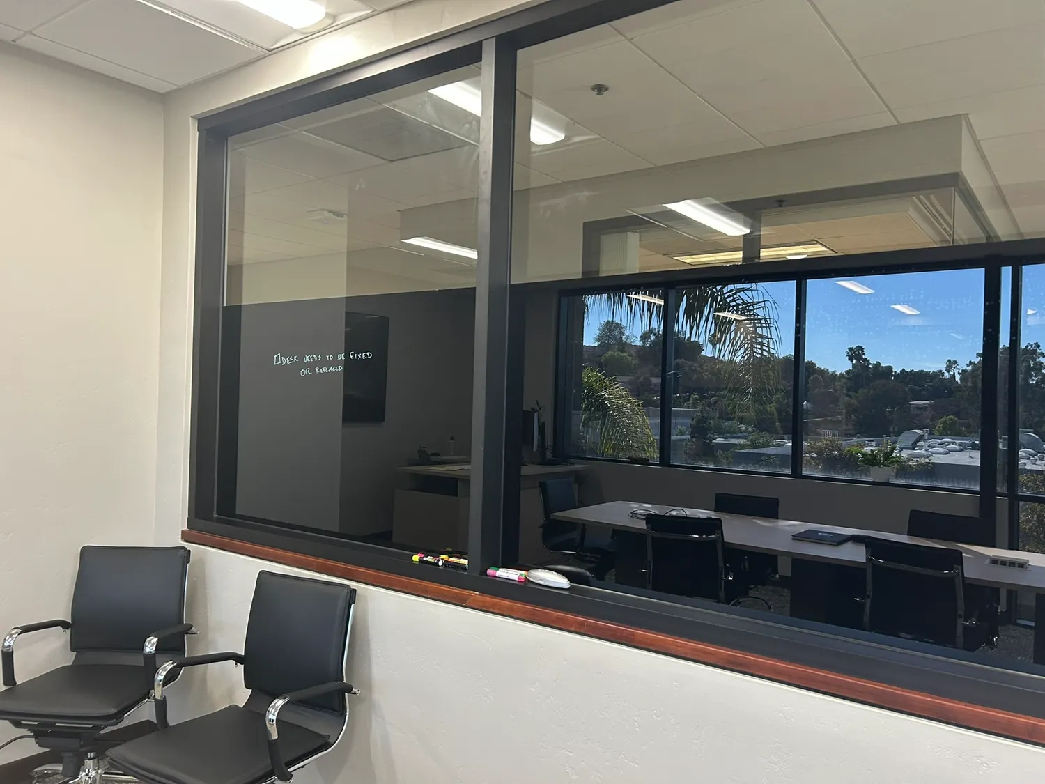 BEFORE: Executive office with Glass and no privacy