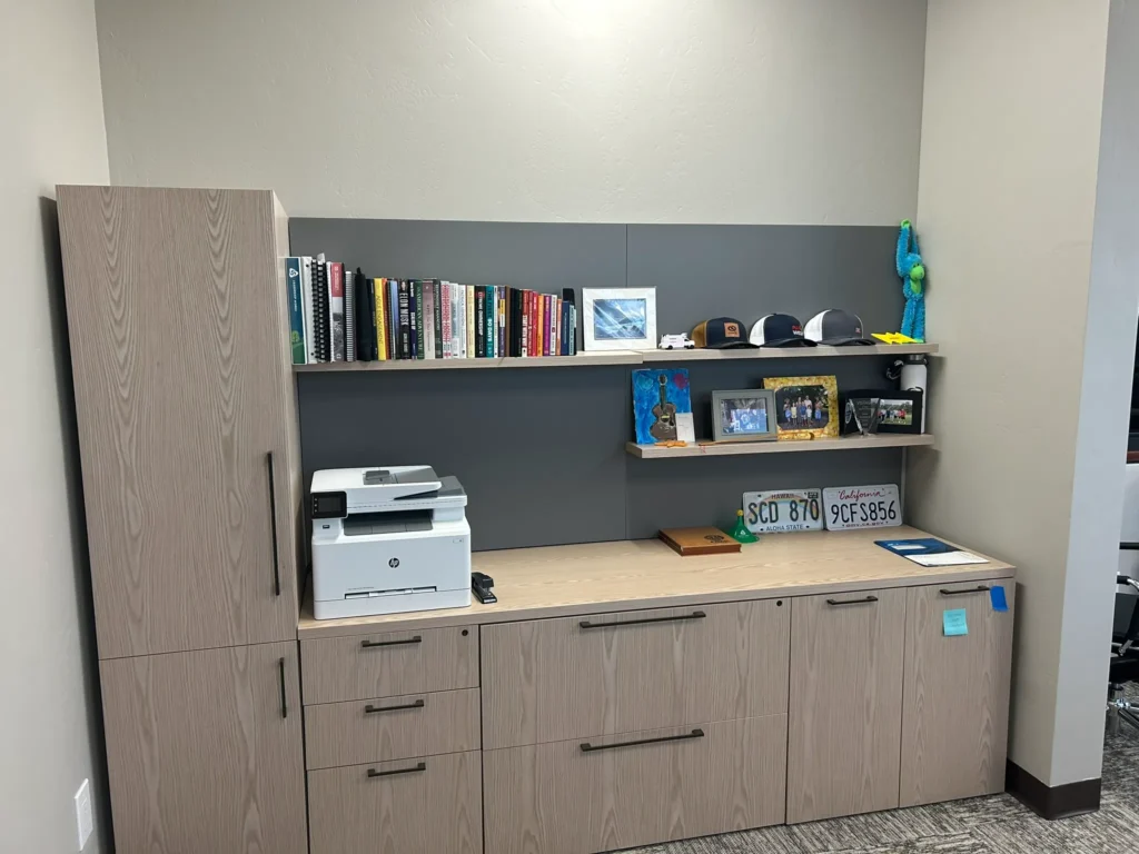 After- Custom sized furniture to fit space, without the cost of millwork. Flexibility to move later.