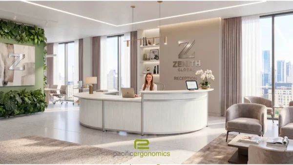 U Shaped Reception Desk -White
