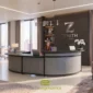 U Shaped Reception Desk with black frame- Gray