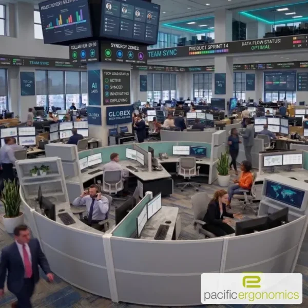 Lunar Halo Large Cubicles for Collaborative Teams, collaborative cubicles from above