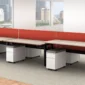 Benching Height Adjustable, benching with red screens