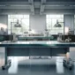 Electropolished Clean Room Tables, tables in a clean room, electropolished steel clean room tables