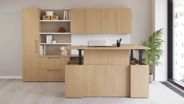 Executive L Shaped Standing Desk from Pacific Ergonomics Executive L Shaped Standing Desk from Pacific Ergonomics