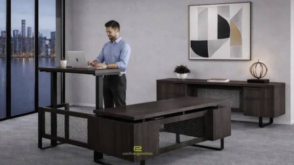 Executive industrial desk adjustable return Desk Furniture