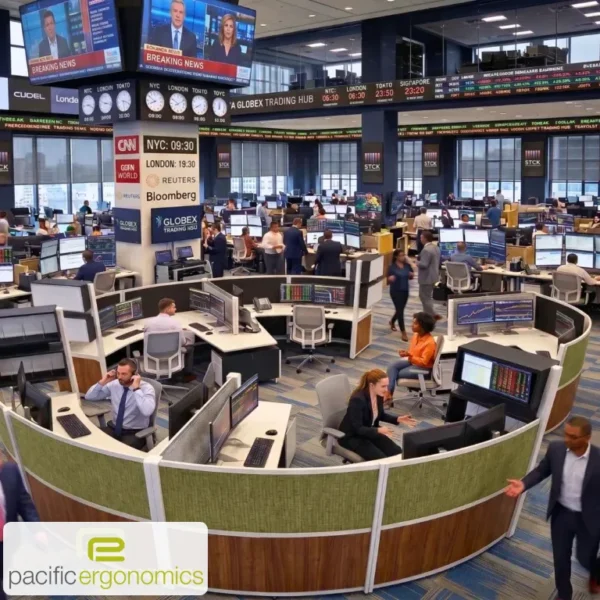 Lunar Halo Large Cubicles for Collaborative Teams, cubicles on a trading floor