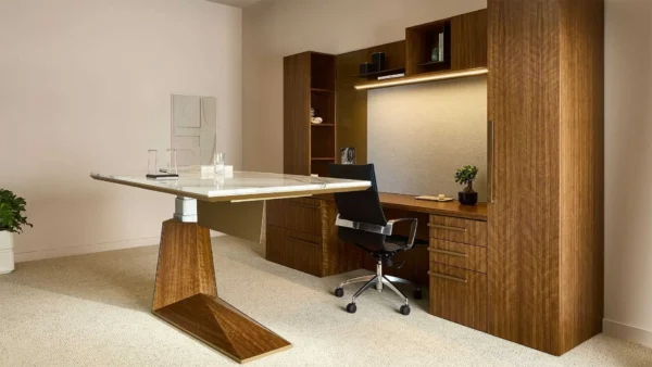 Pedestal Height Adjustable Desk, law firm executive desk