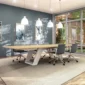 Modern Conference Table, table in a green meeting room