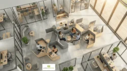 Hybrid Modular Workstation Collaboration, modular desk furniture