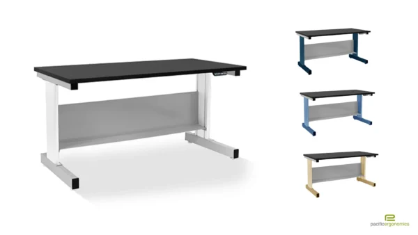 height adjustable sit stand table white Sit Stand Lab Table with Color